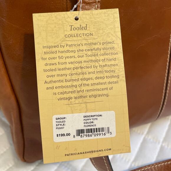 Patricia Nash Tooled Collection Leather Poppy Tote Dust Bag Florence NWT - Picture 2 of 13